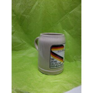DB 1835-1985 150 Jahre Deutsche Eisenbahnen Beer Mug Souvenir Salt Glaze Train